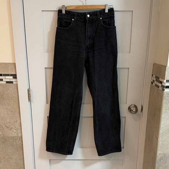 Eckhaus Latta Wide Leg Jeans in Almost Black 27 - Picture 4 of 7